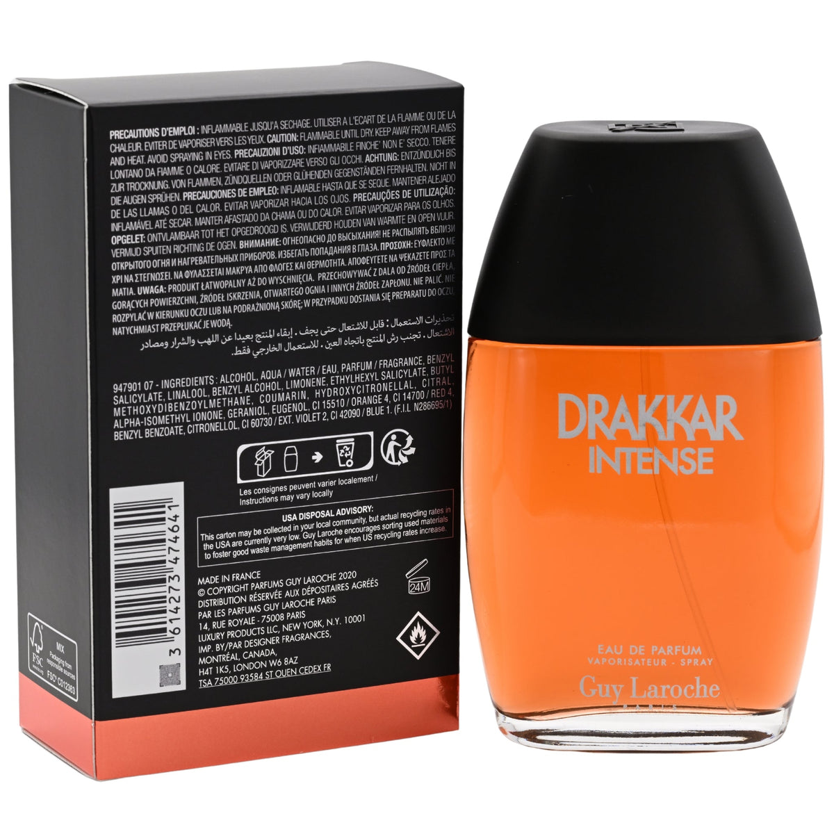 Drakkar Intense by Guy Laroche cologne for men EDP 3.3 / 3.4 oz New In Box