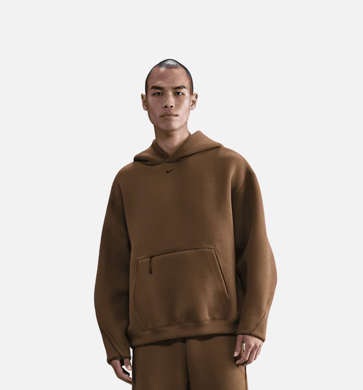 Tech Fleece Oversized Mens Hoodie - Mosswood Brown/Black
