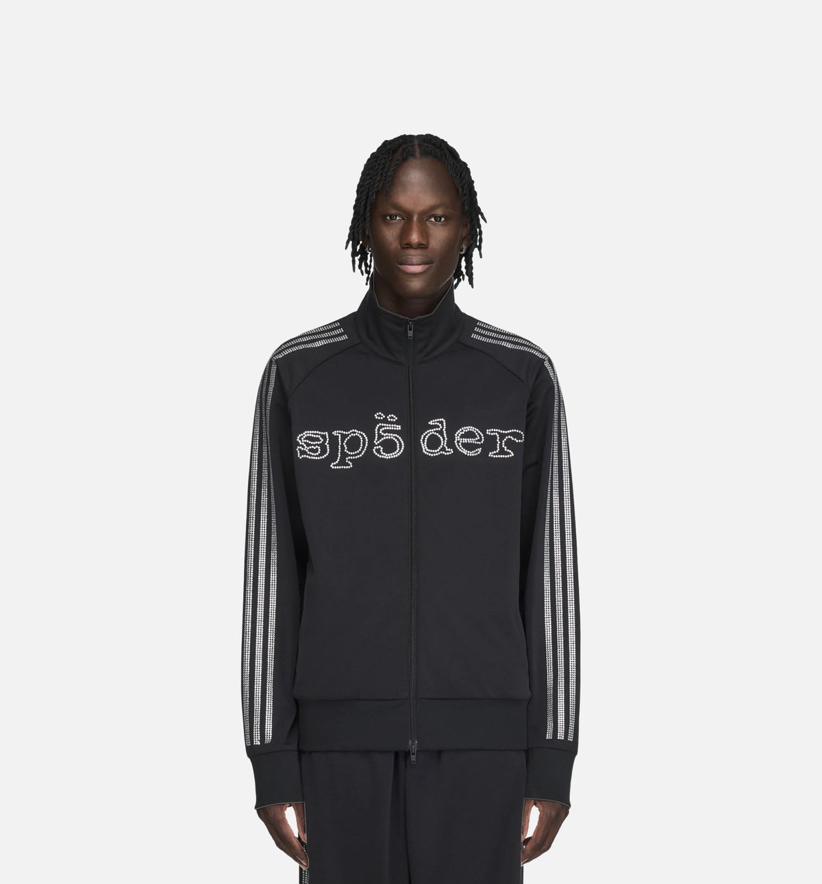 Sp5der Rhinestone Tracktop Mens Jacket - Black
