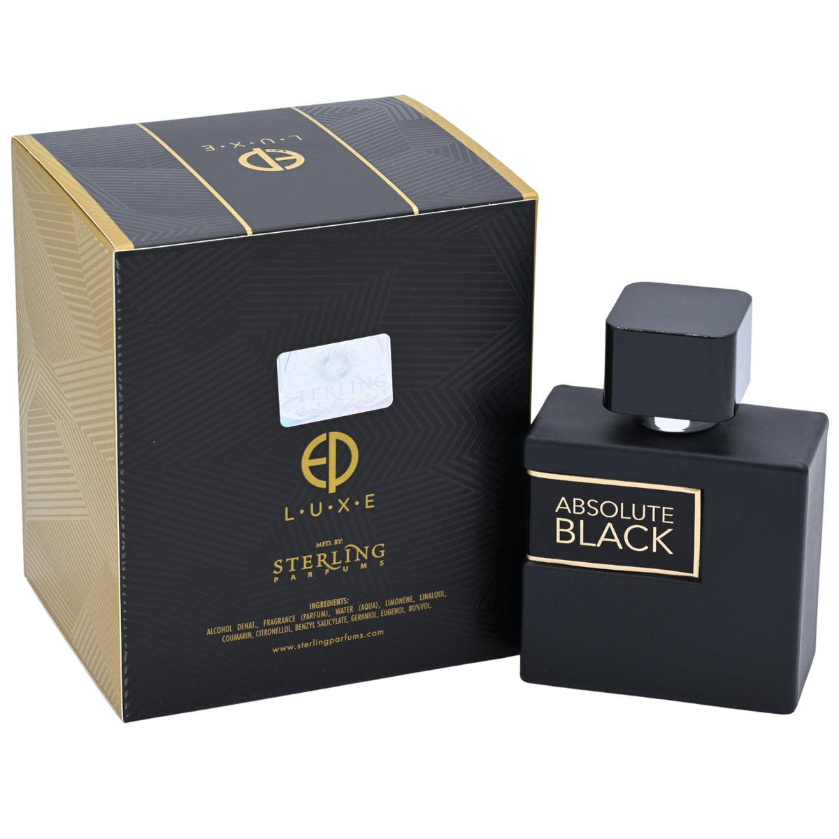 Estiara Luxe Absolute Black EDP Spray Men 3.4 oz 100ml New Box