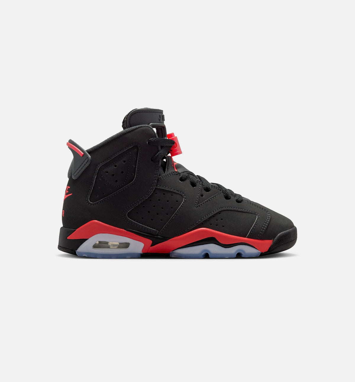 Air Jordan 6 Retro Infrared Salesman Grade School Lifestyle Shoe - Black/Light Crimson