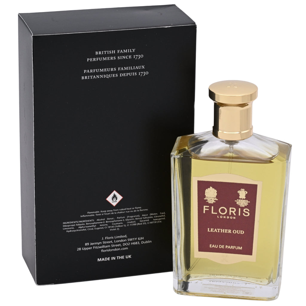Floris Leather Oud Eau de Parfum Spray, Unisex, 3.4 oz (100 mL) - New Retail Box