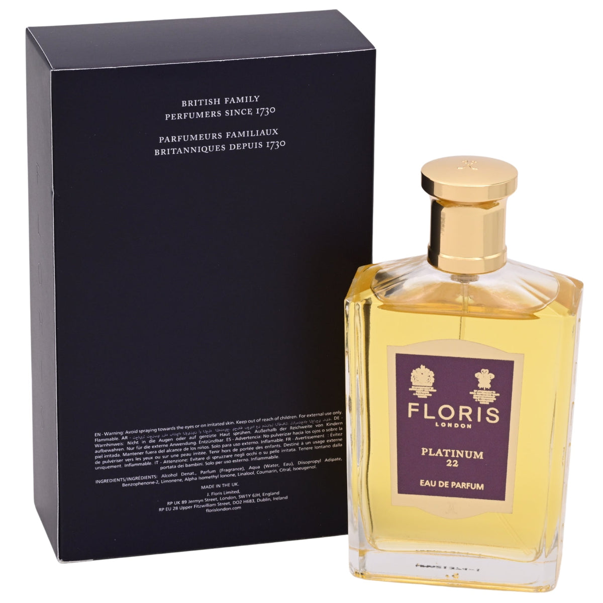 Floris Platinum 22 Eau de Parfum Spray Unisex 3.4 oz (100 ml) New Retail Box