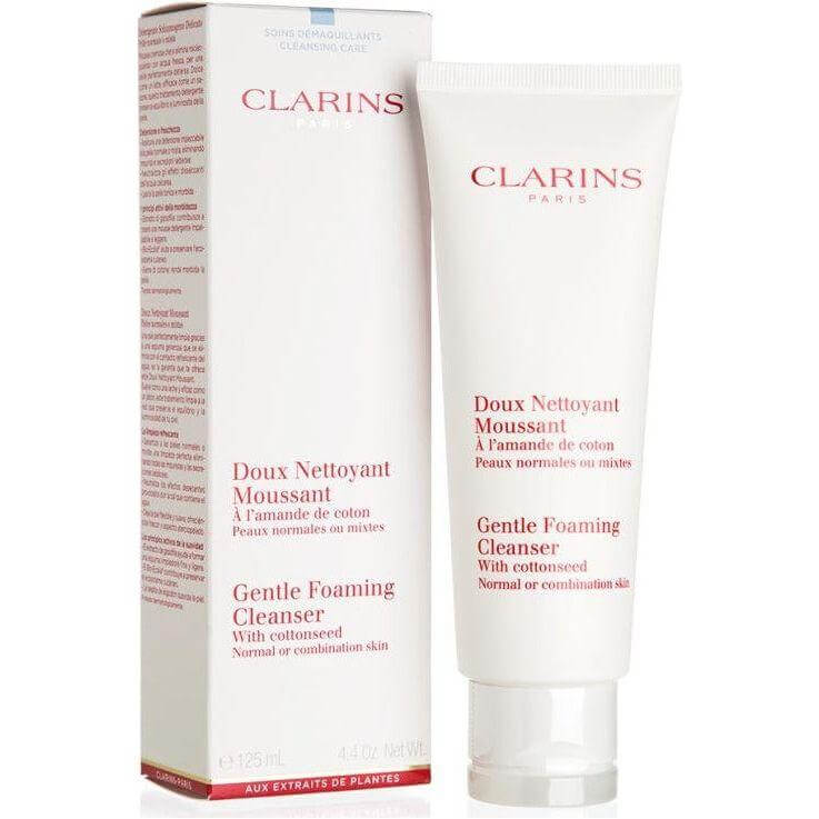 Clarins Gentle Foaming Cleanser With Cottonseed Normal Combination Skin 4.4 oz
