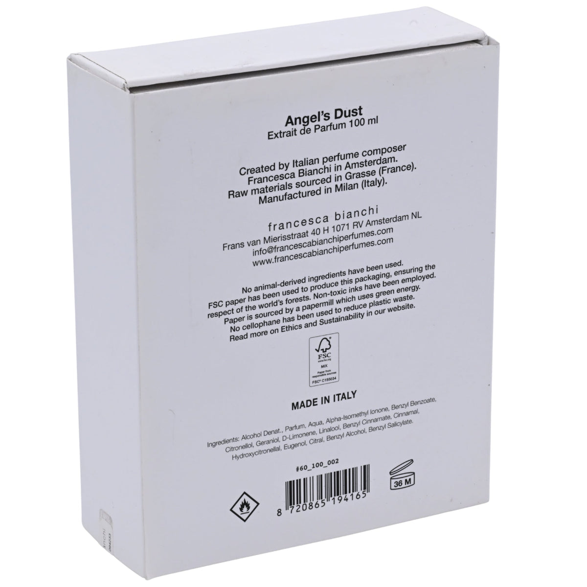 Francesca Bianchi Angel's Dust Extrait de Parfum Spray for Women 3.4 oz (100 ml) New Retail Box