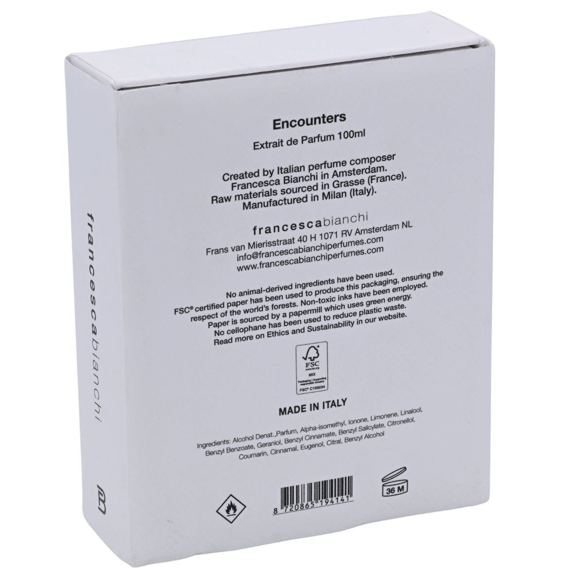 Francesca Bianchi Encounters Extrait de Parfum Spray Unisex 3.4 oz (100 ml) New Retail Box