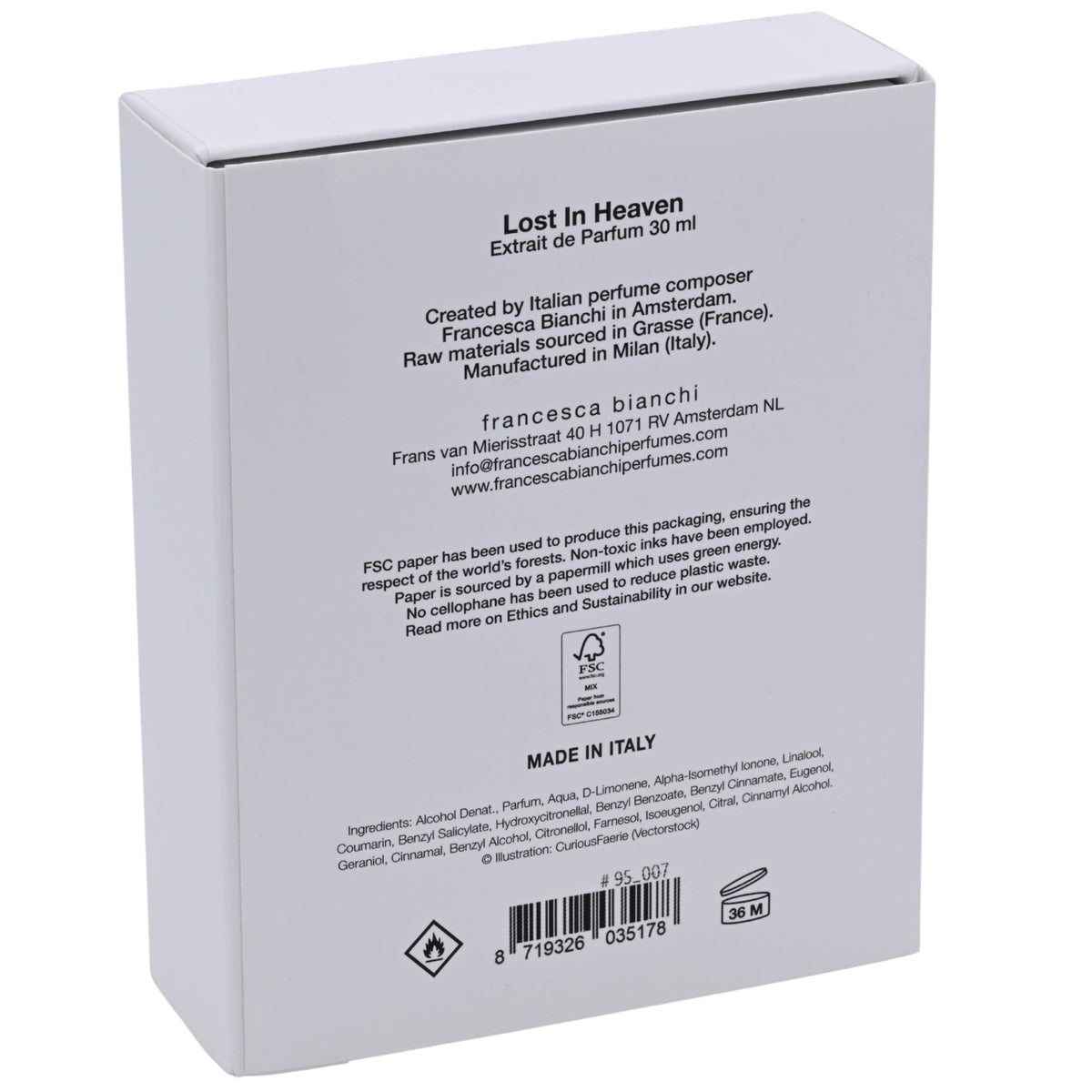 Francesca Bianchi Lost in Heaven Extrait de Parfum Spray Unisex 1.0 oz (30 ml) New in Retail Box
