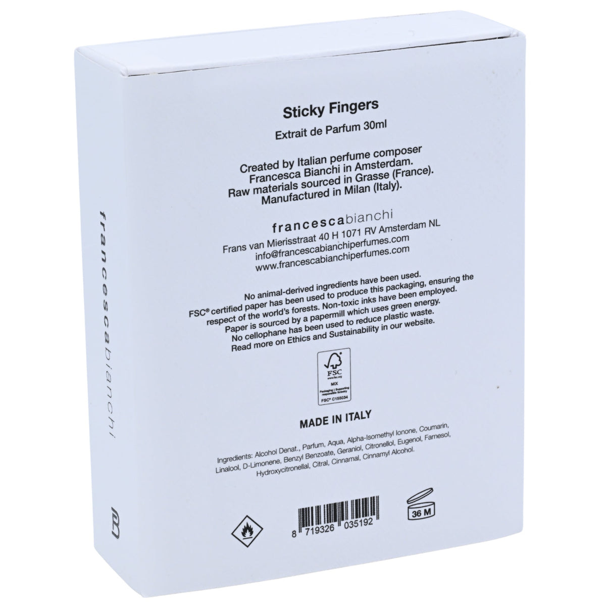 Francesca Bianchi Sticky Fingers Extrait de Parfum Spray Unisex 1.0 oz (30 ml) New Retail Box