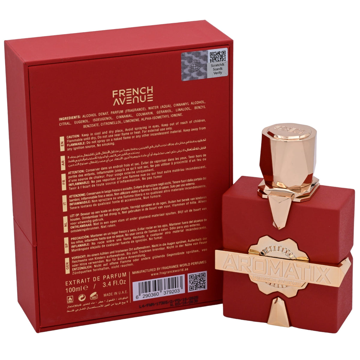 French Avenue Aromatix Carnal Desire Eau de Parfum Spray Unisex 3.3 oz NIB