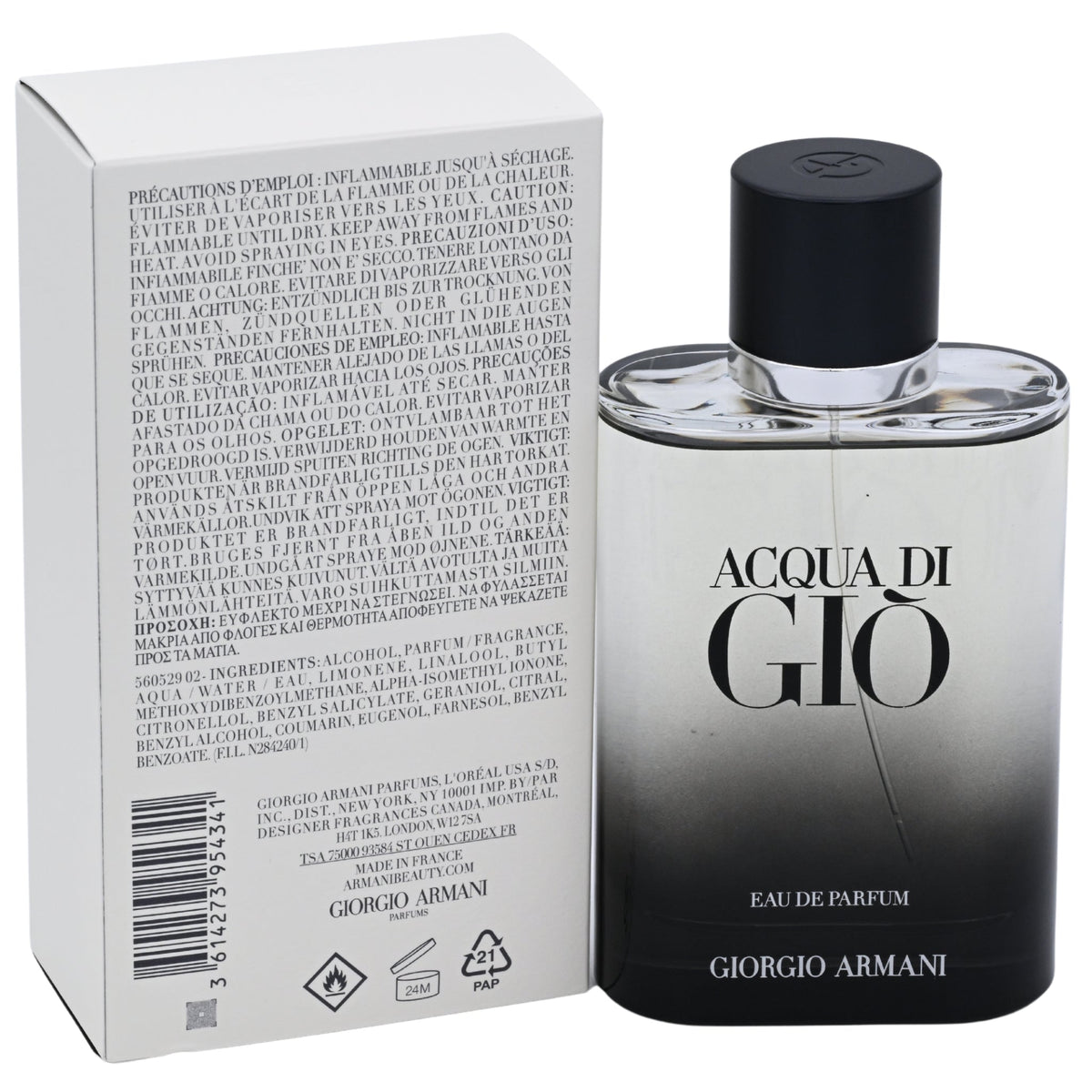Giorgio Armani Acqua di Giò Pour Homme Eau de Parfum Spray for Men, 3.3/3.4 oz (100 ml)