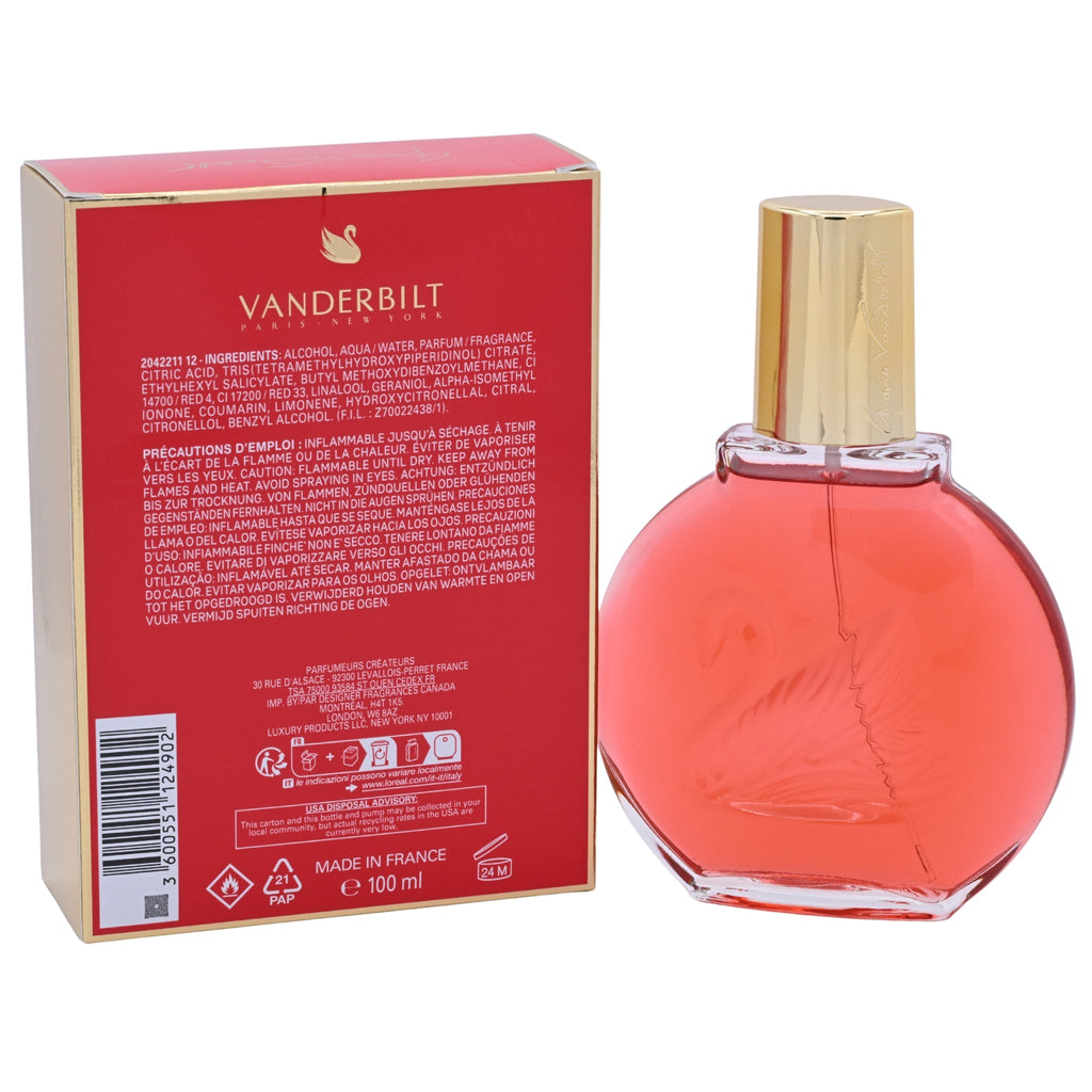 Gloria Vanderbilt Vanderbilt In Red Eau de Parfum Spray for Women 3.38 fl oz (100 ml) New Retail Box