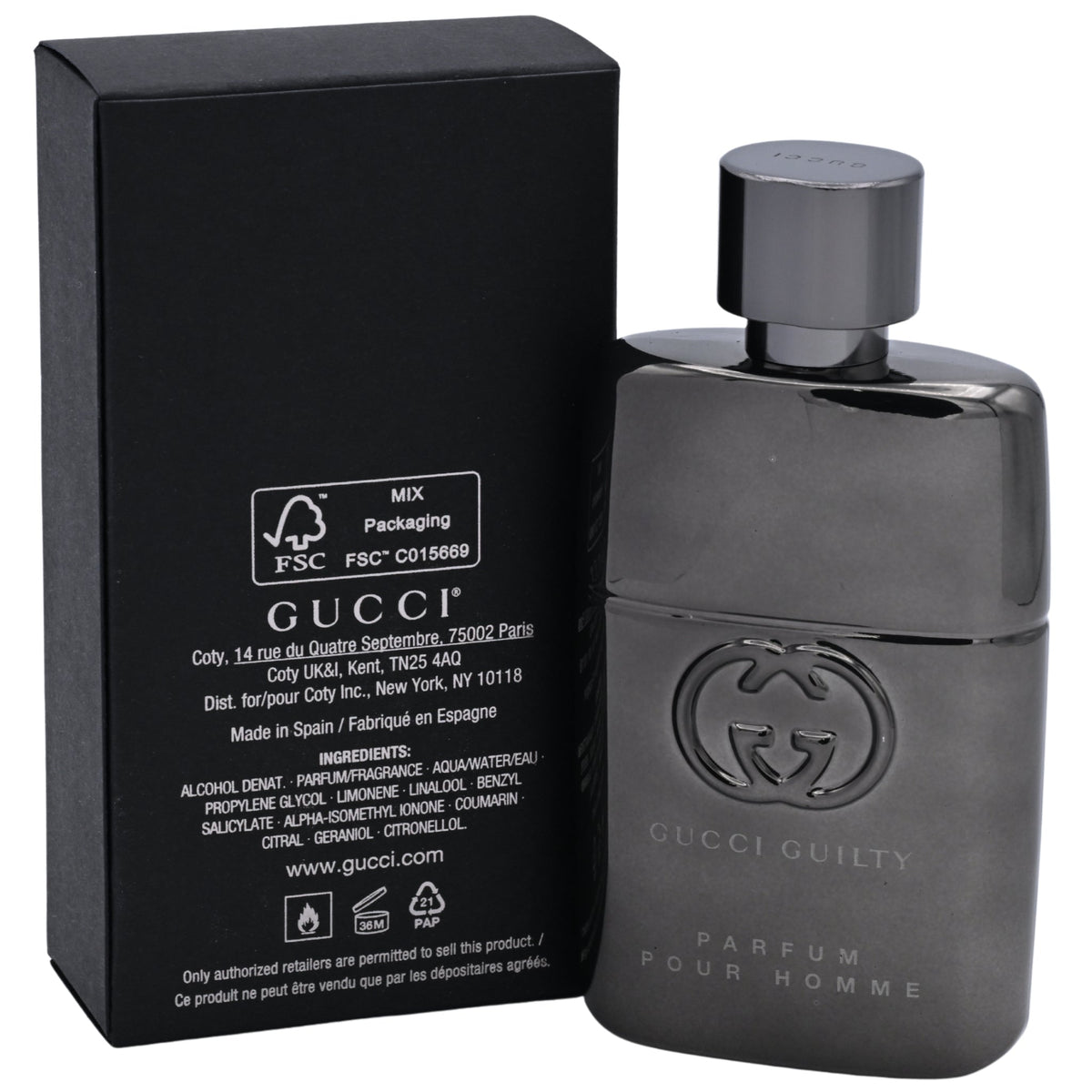 Gucci Guilty Pour Homme by Gucci Parfum Spray for Men 1.6 oz (50 ml)