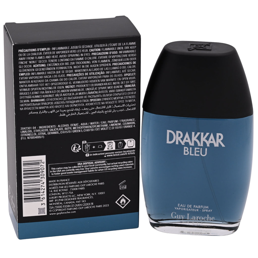 Guy Laroche Drakkar Bleu Eau de Parfum Spray for Men 3.4 oz (100 ml) New Retail Box