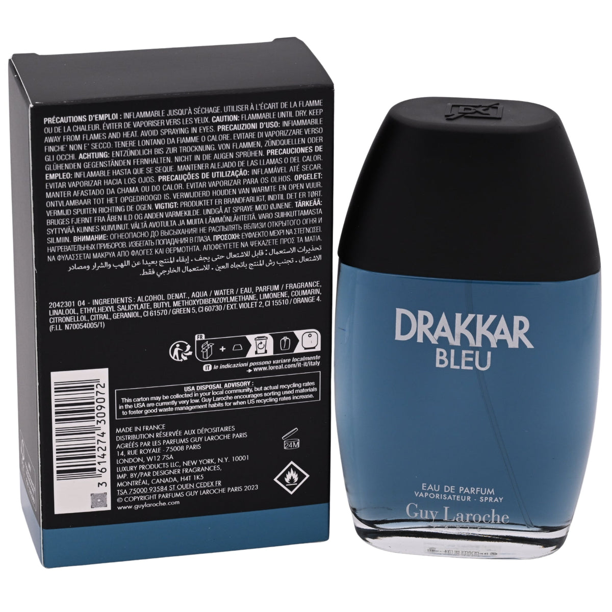 Guy Laroche Drakkar Bleu Eau de Parfum Spray for Men 3.4 oz (100 ml) New Retail Box