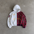 Half Plaid Zip Hoodie