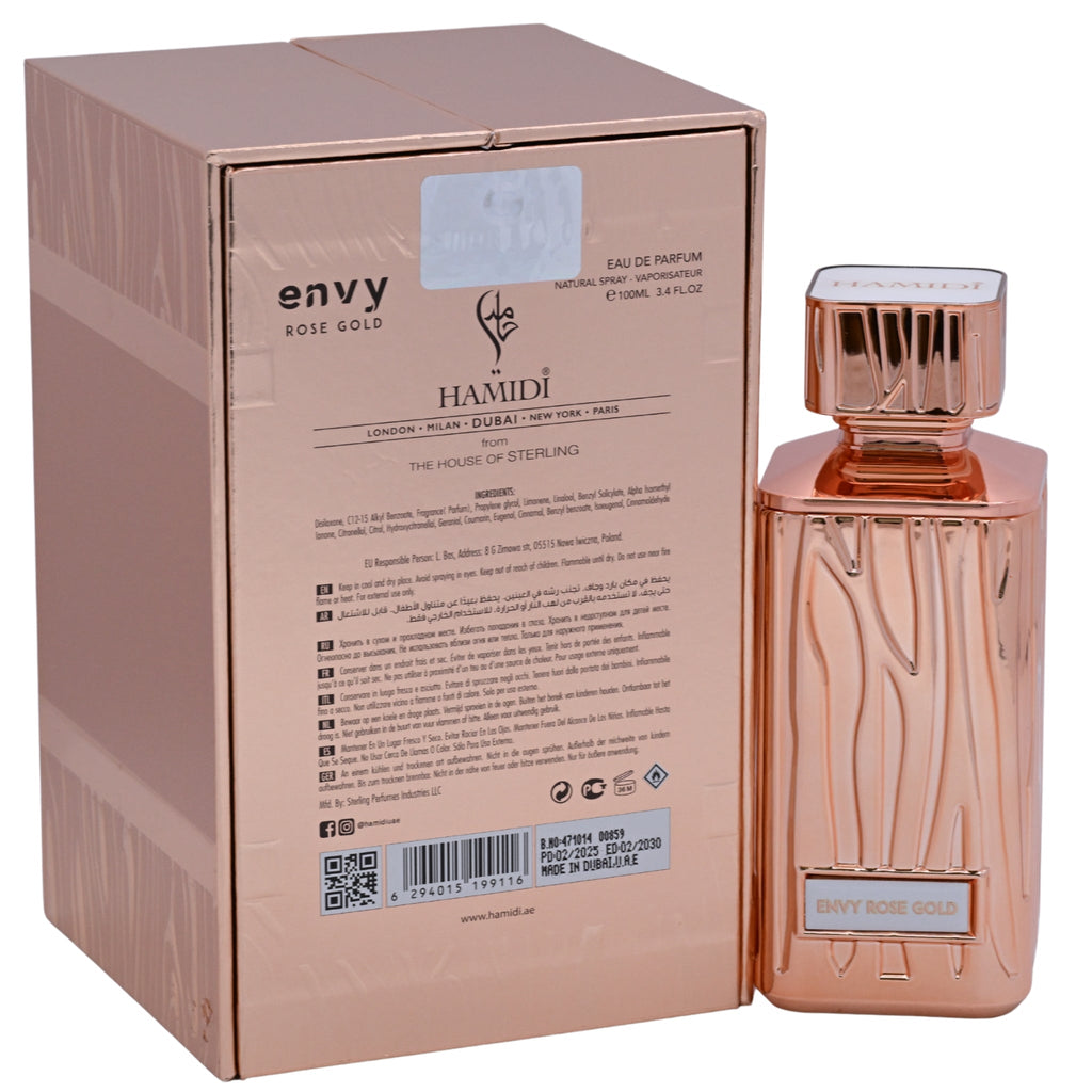Hamidi Envy Rose Gold Eau de Parfum (EDP) Spray Unisex 3.4 oz / 100 ml New in Retail Box