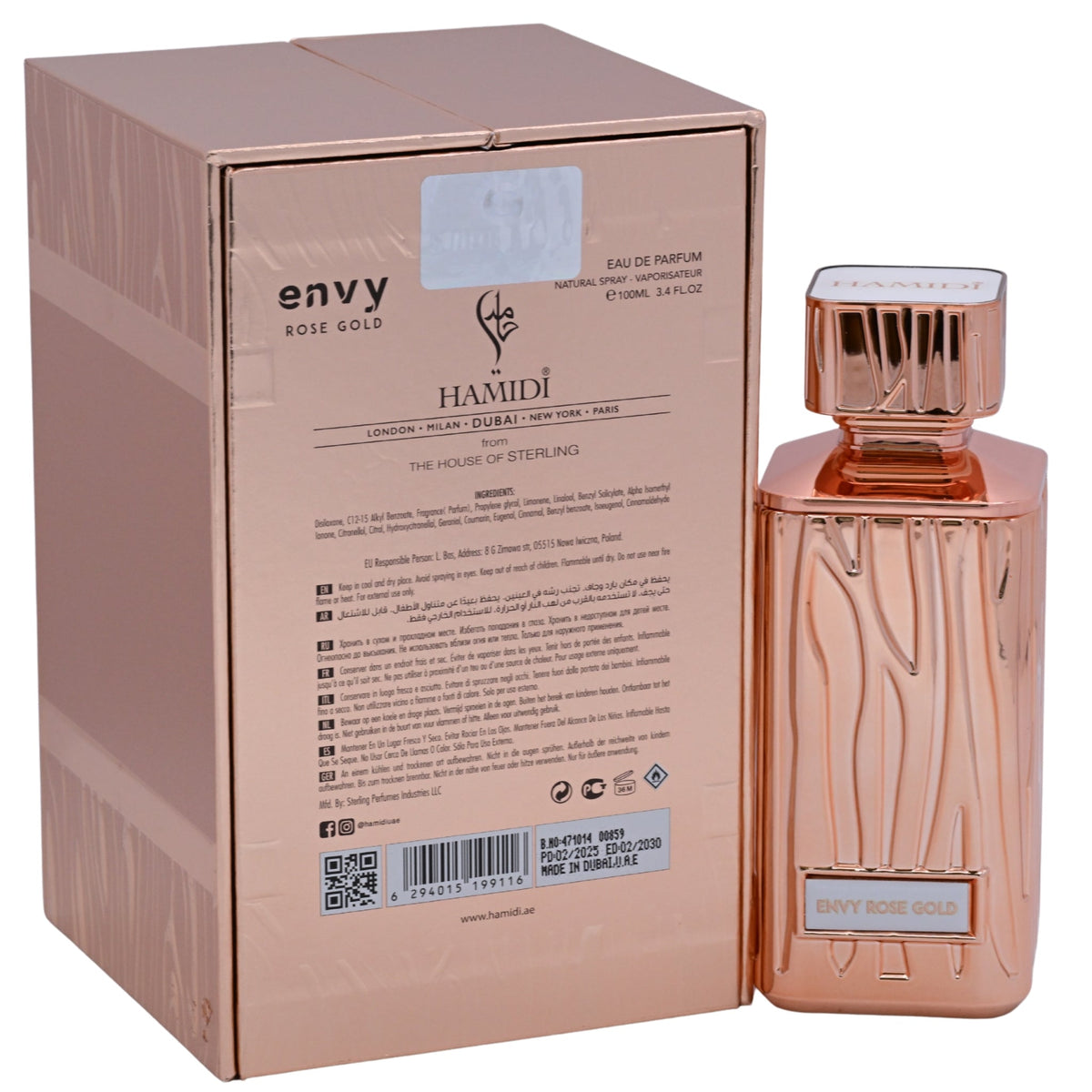 Hamidi Envy Rose Gold Eau de Parfum (EDP) Spray Unisex 3.4 oz / 100 ml New in Retail Box