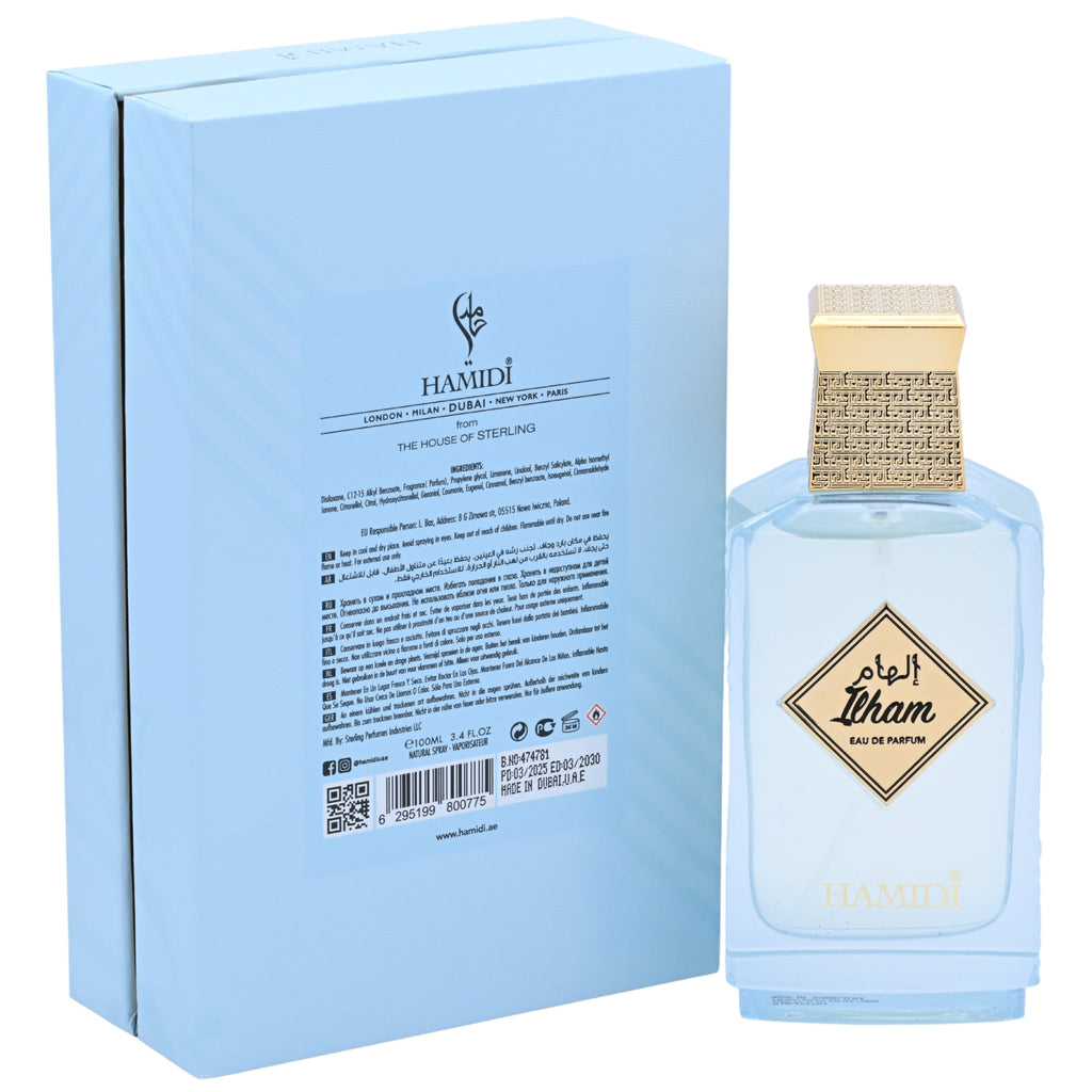 Hamidi Ilham Eau de Parfum (EDP) Spray for Men 3.4 oz (100ml) - Hamidi