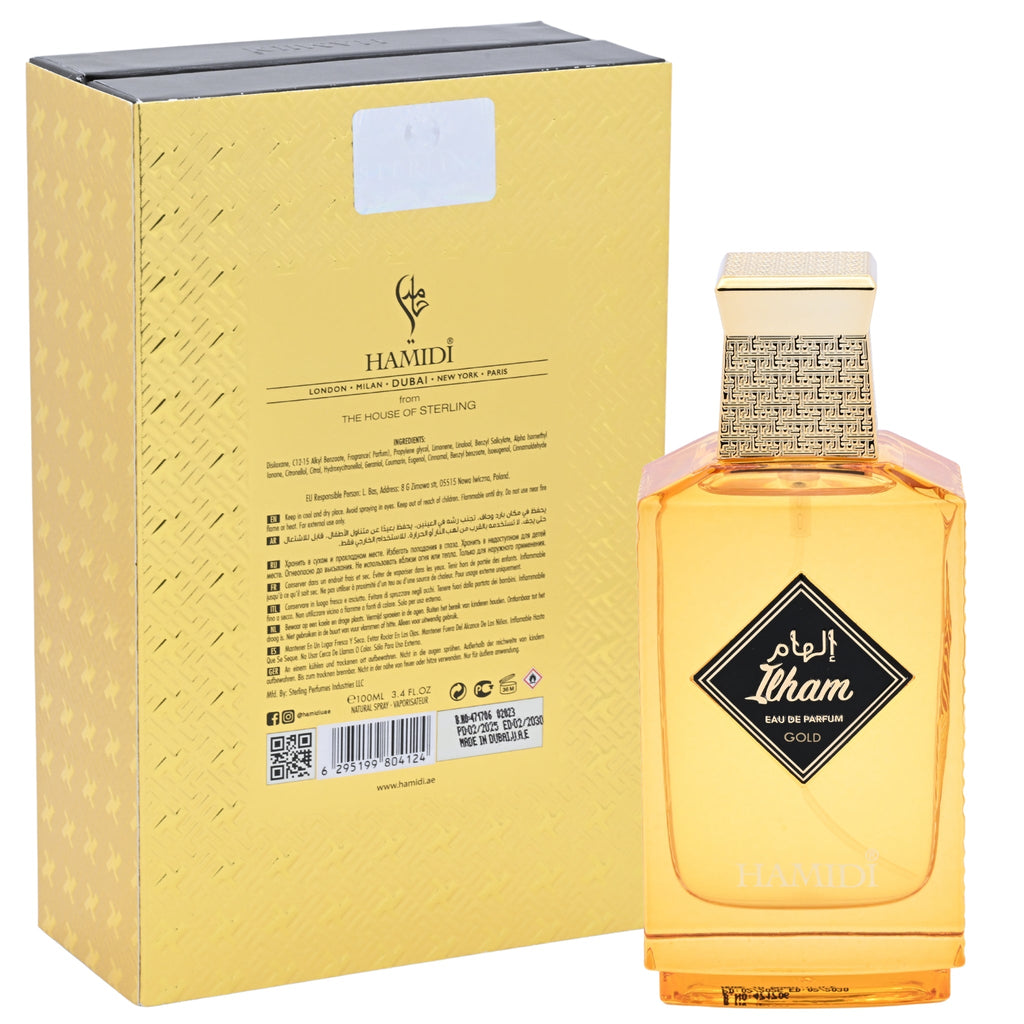 Hamidi Ilham Gold Eau de Parfum (EDP) Unisex Spray 3.4 oz (100 ml) New in Retail Box