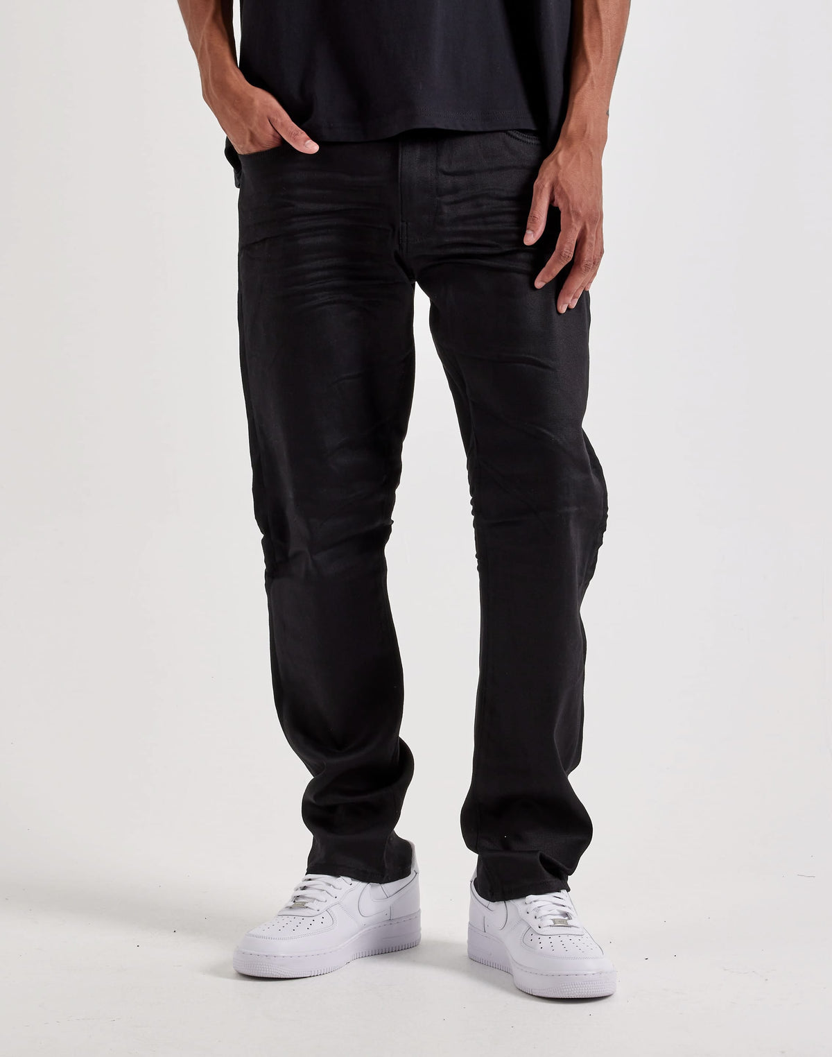Jordan Craig Collins Coated Straight Denim Jeans