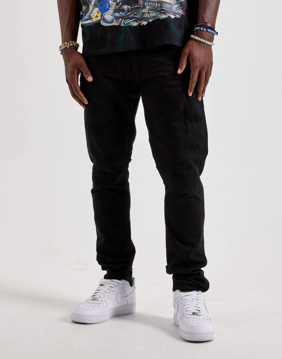 Jordan Craig Ross Slim Distressed Denim Jeans