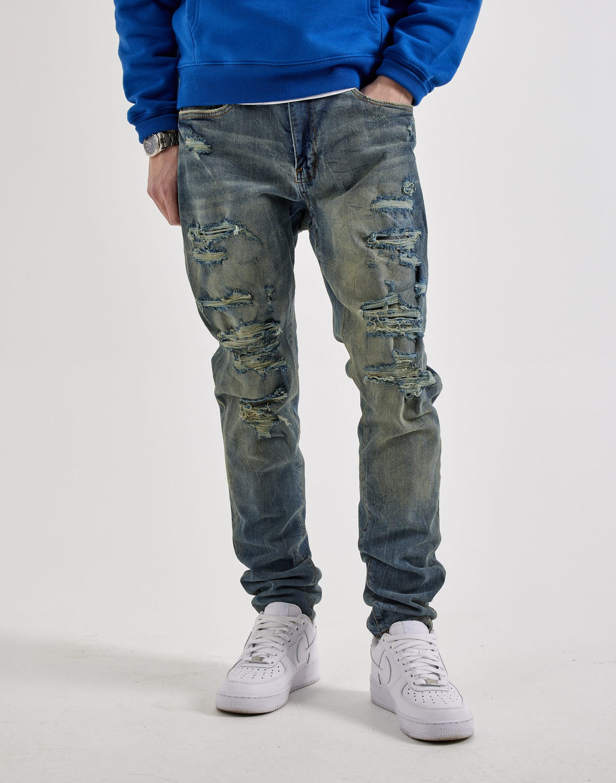 Jordan Craig Sean Slim Distressed Denim Jeans