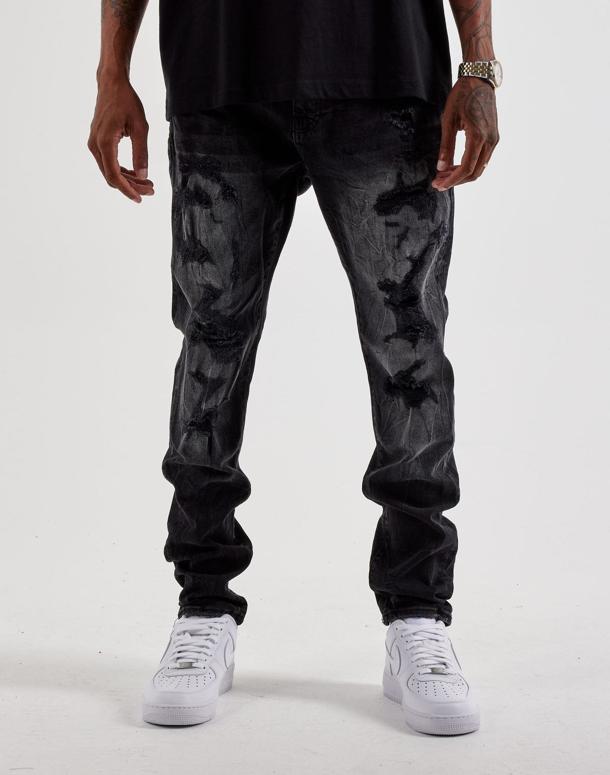 Jordan Craig Slim Distressed Denim Jeans