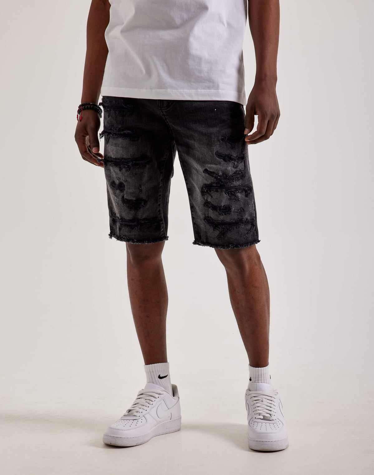 Jordan Craig Basic Distressed Denim Shorts