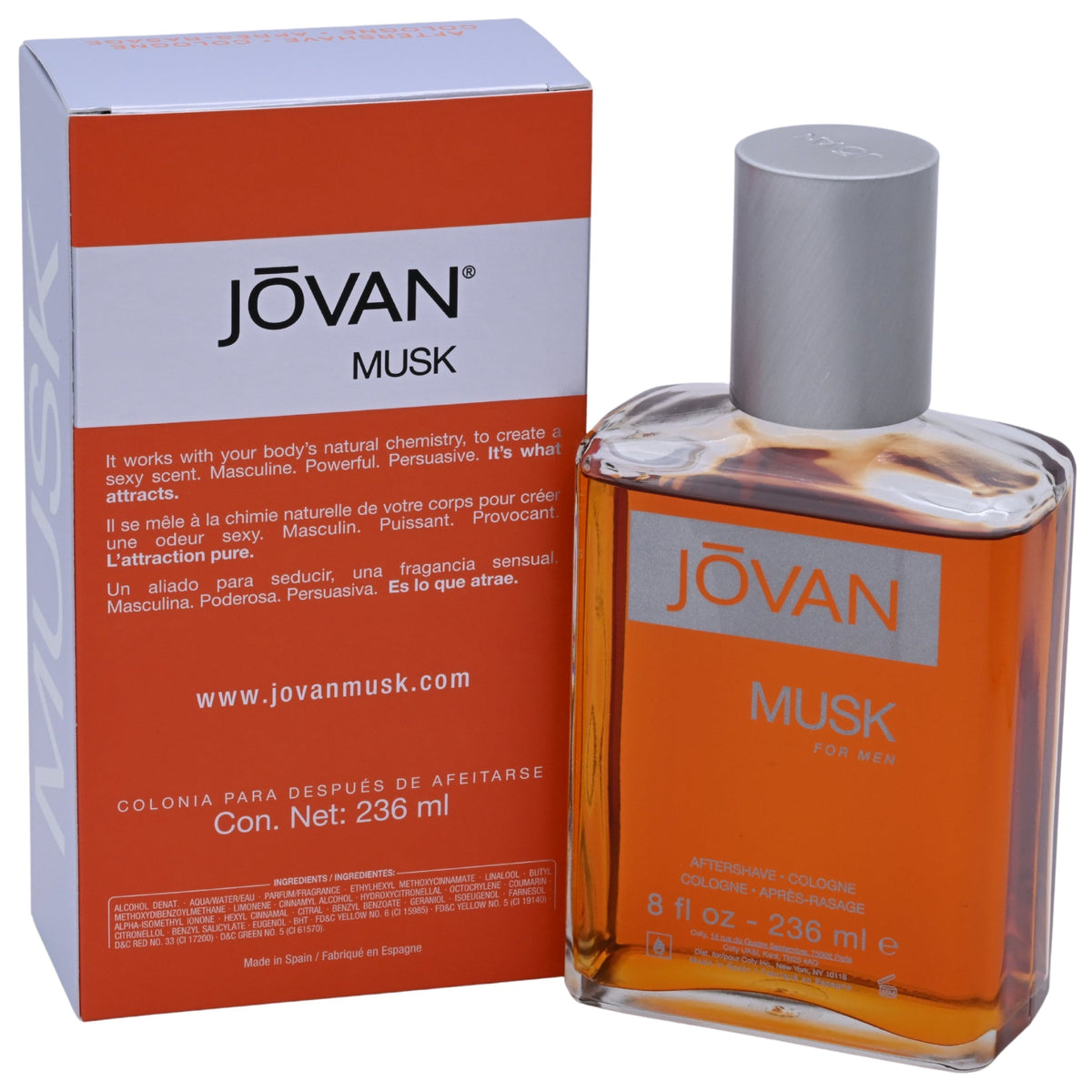 Jovan Musk by Coty after shave for men 8 / 8.0 oz New in Box
