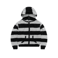 White Knit Zip Up Hoodie