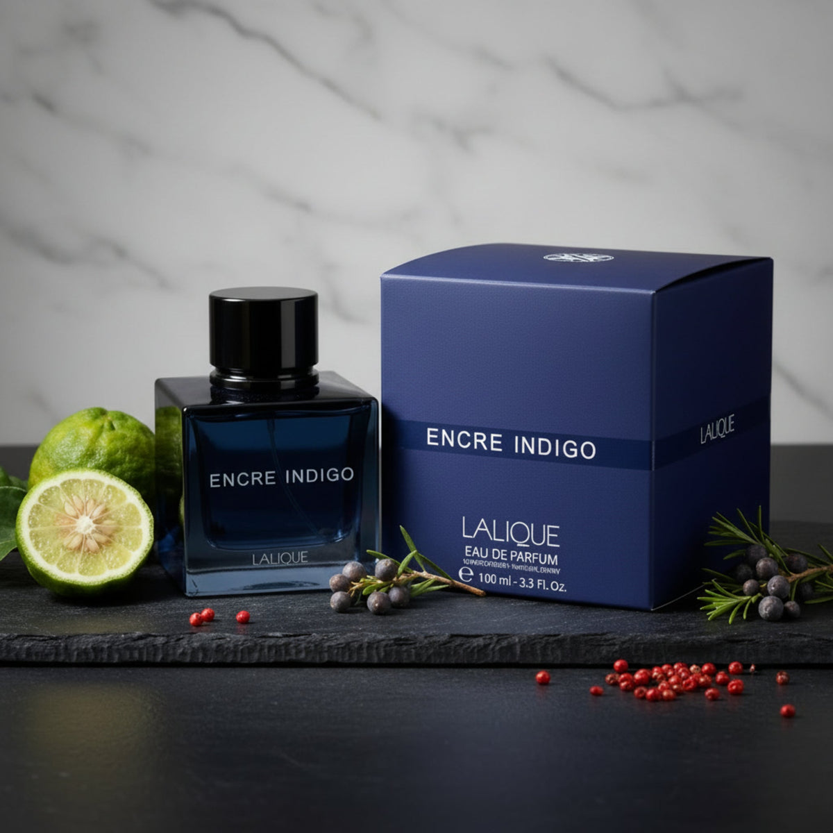 Lalique Encre Indigo Eau de Parfum Spray for Men 3.4 oz (100 ml)