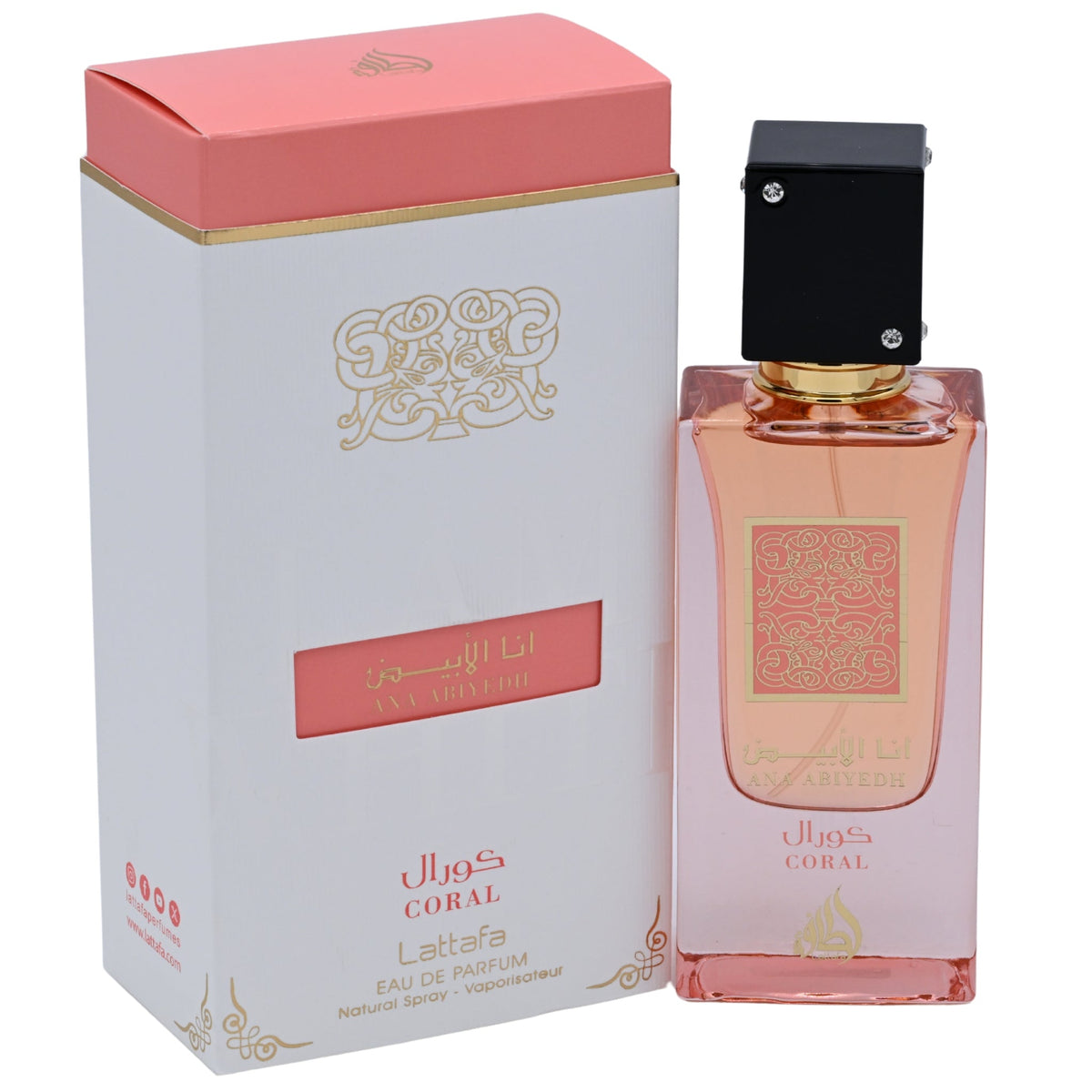 Lattafa Ana Abiyedh Coral (I Am White Coral) Eau de Parfum Spray for Women 2.04 oz by Lattafa