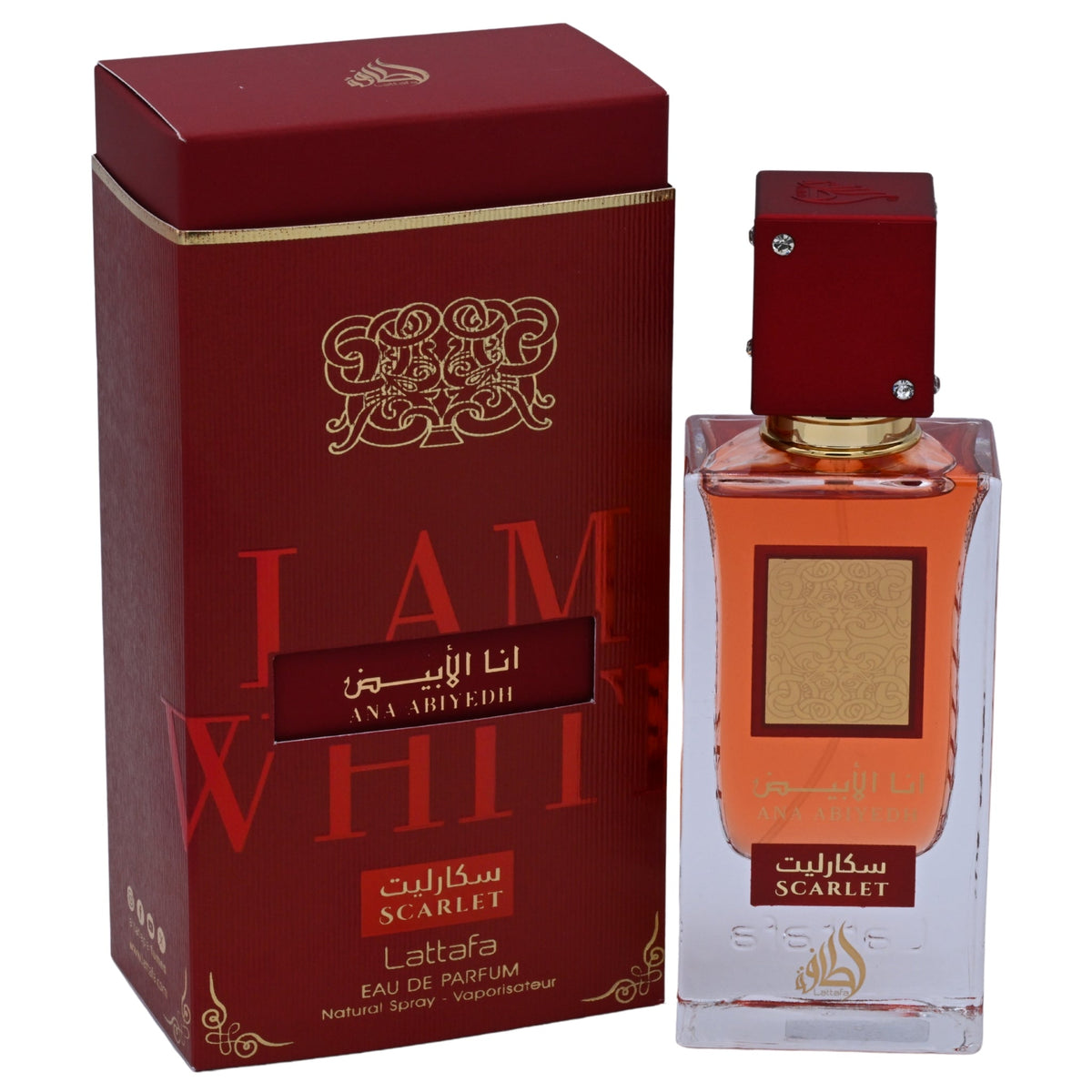 Lattafa Ana Abiyedh I Am White Scarlet Eau de Parfum Spray, Unisex, 2.04 oz (60 ml) - New Retail Box