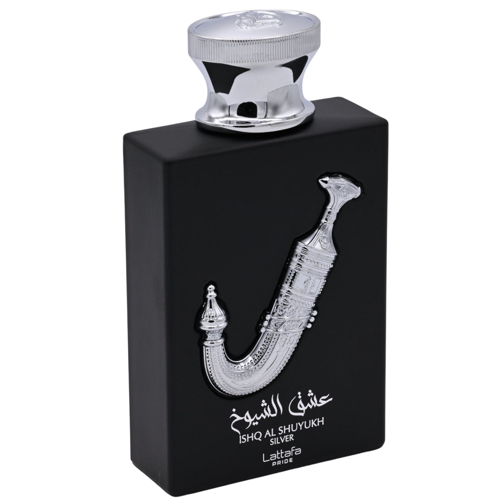 Lattafa Ishq Al Shuyukh Silver Eau de Parfum Spray for Unisex 3.4 oz (New Retail Box)
