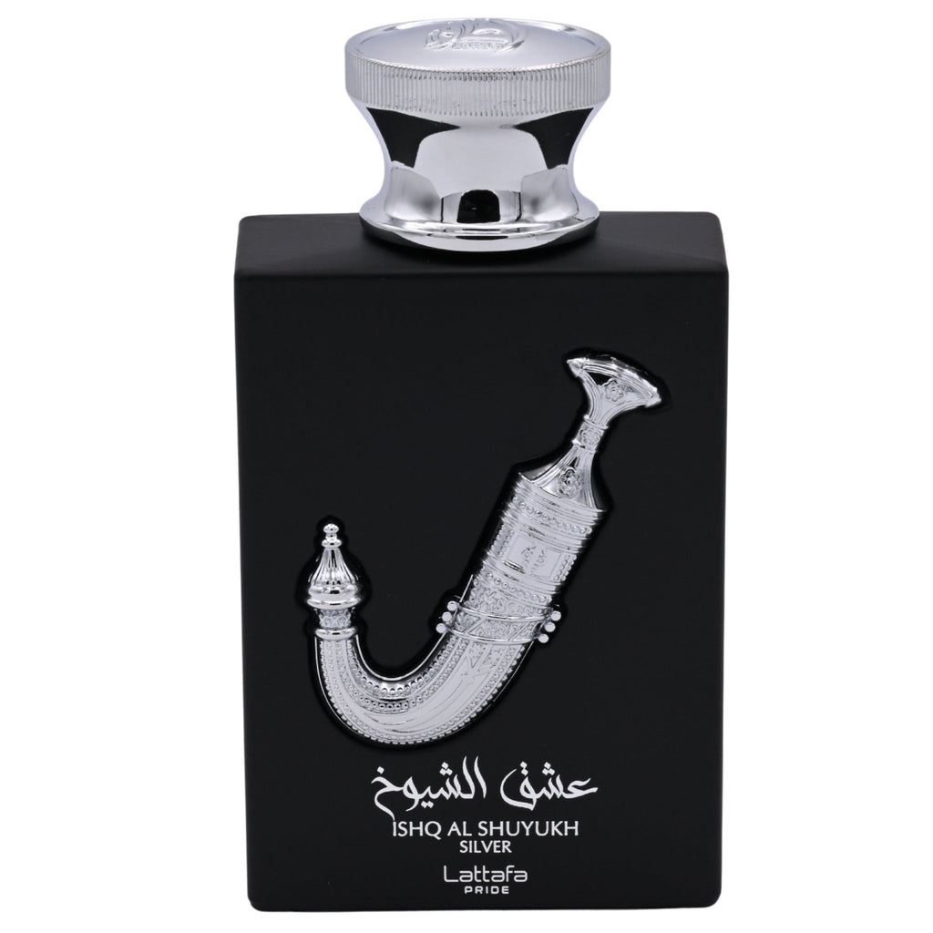 Lattafa Ishq Al Shuyukh Silver Eau de Parfum Spray for Unisex 3.4 oz (New Retail Box)