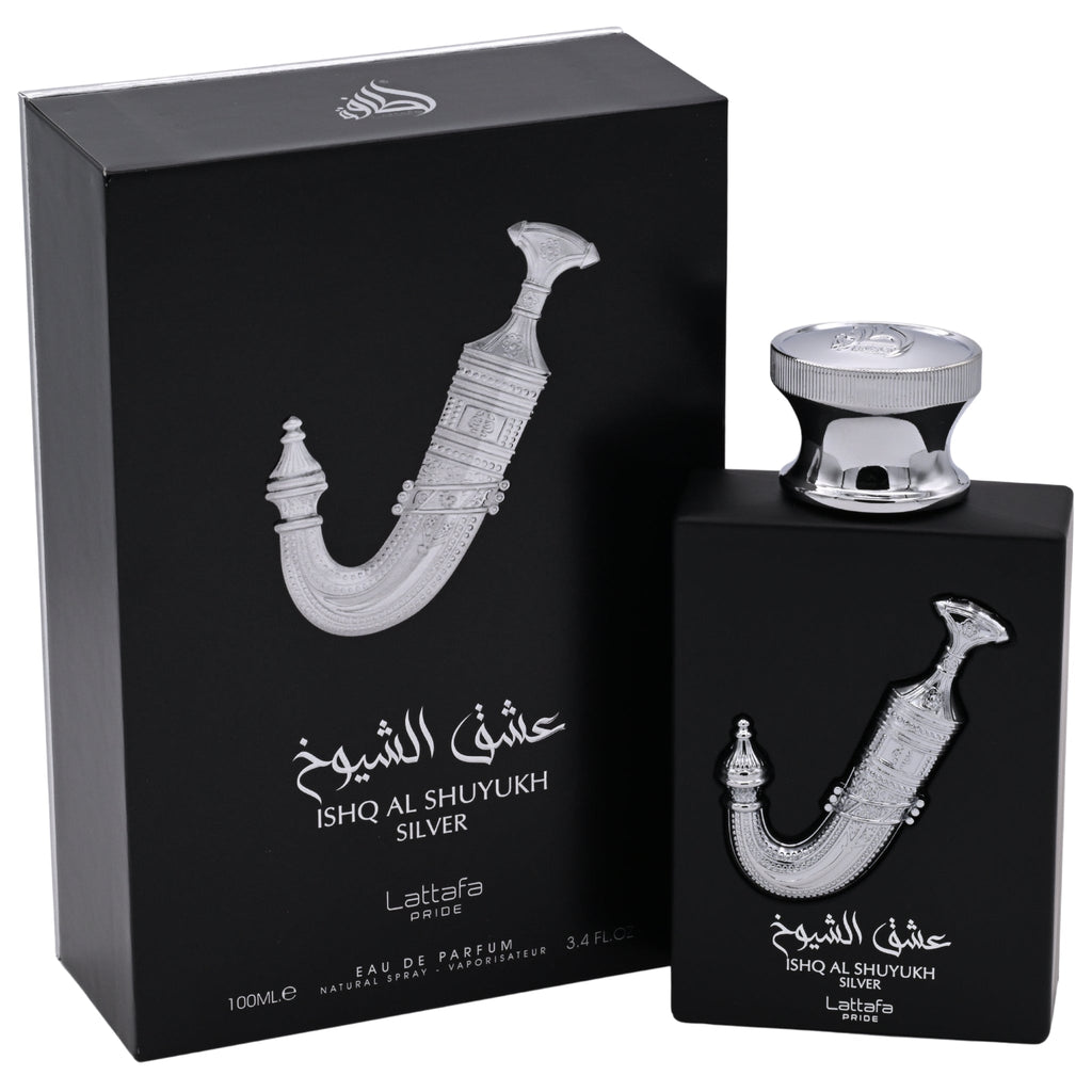 Lattafa Ishq Al Shuyukh Silver Eau de Parfum Spray for Unisex 3.4 oz (New Retail Box)