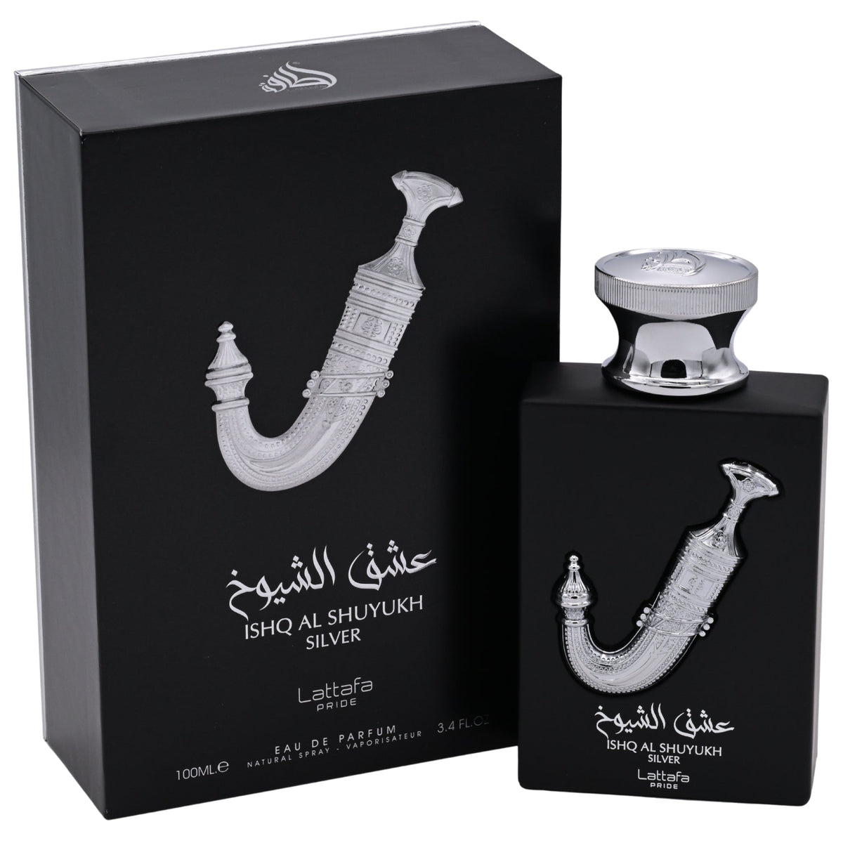 Lattafa Ishq Al Shuyukh Silver Eau de Parfum Spray for Unisex 3.4 oz (New Retail Box)