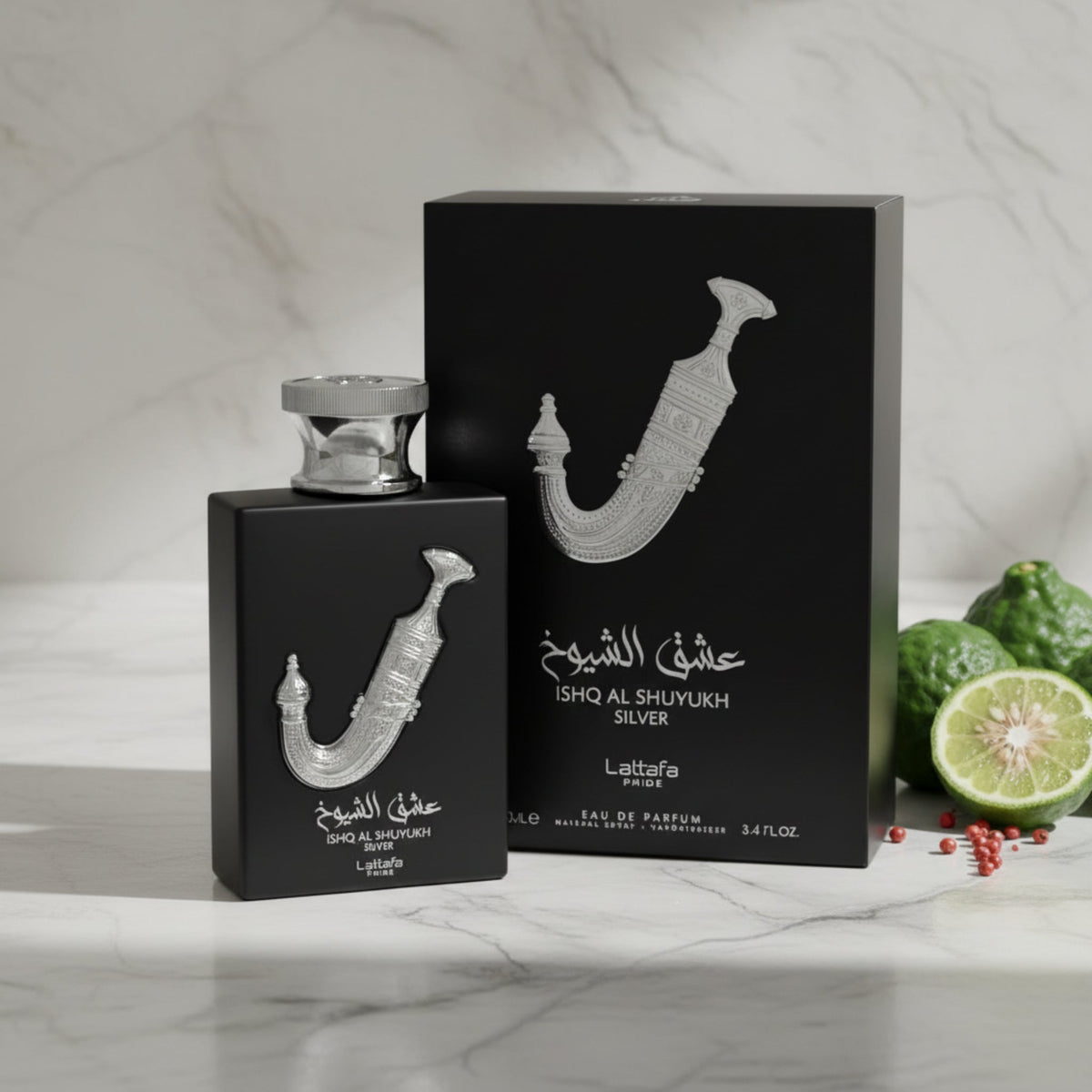Lattafa Ishq Al Shuyukh Silver Eau de Parfum Spray for Unisex 3.4 oz (New Retail Box)