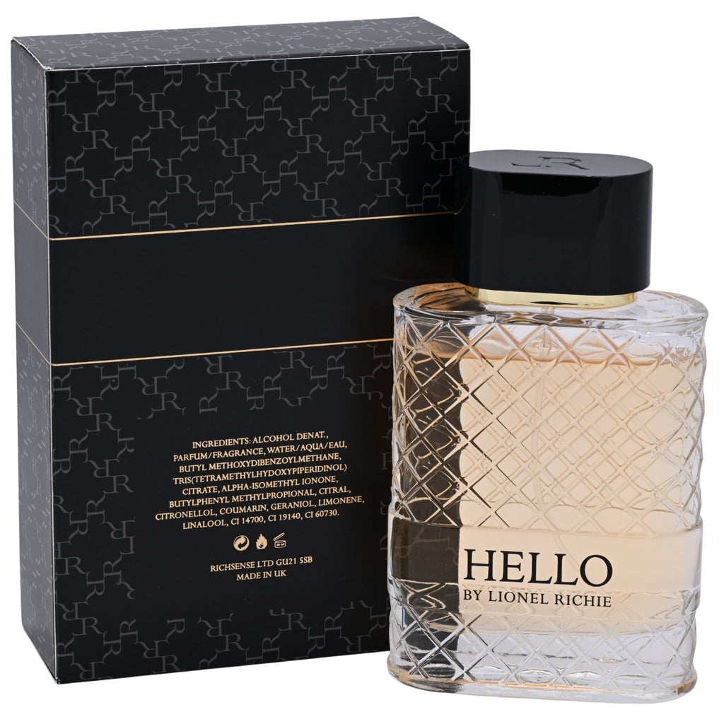 Lionel Richie Hello Eau de Cologne (EDC) Spray for Men 3.4 oz New Retail Box