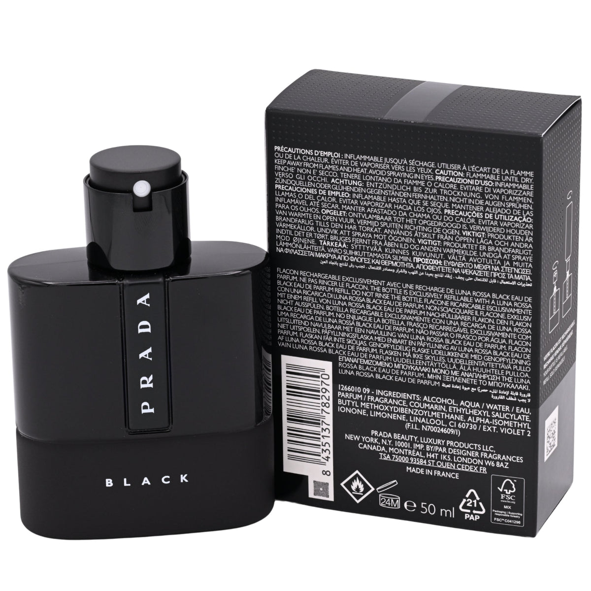 Luna Rossa Black by Prada cologne for men EDP 1.6 oz New in Box