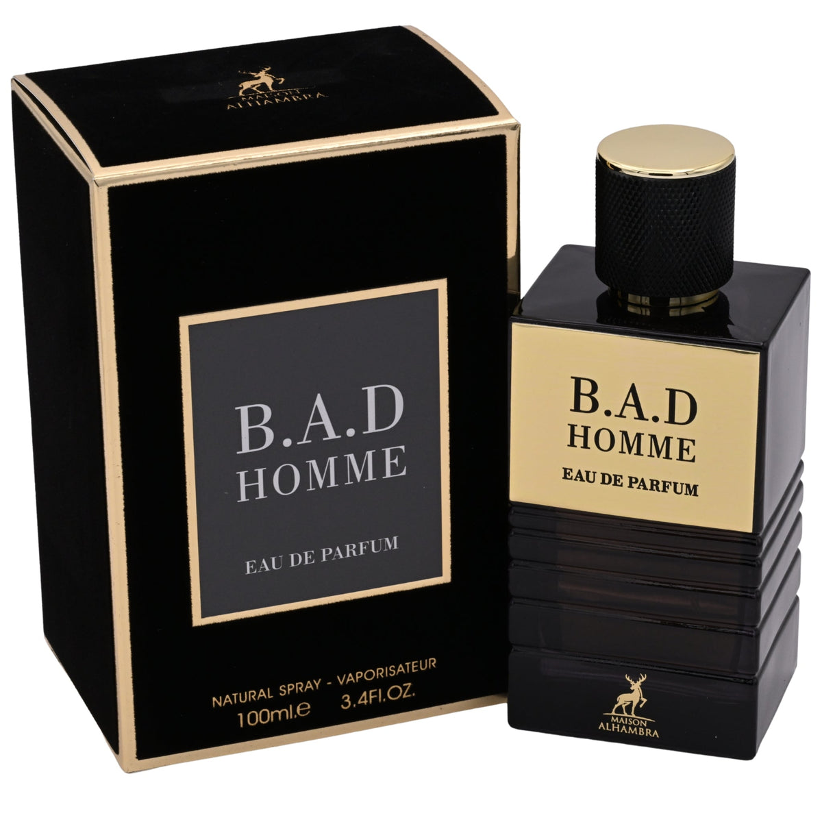 Maison Alhambra B.A.D Pour Homme Eau de Parfum Spray for Men 3.4 oz (100 ml) New in Retail Box