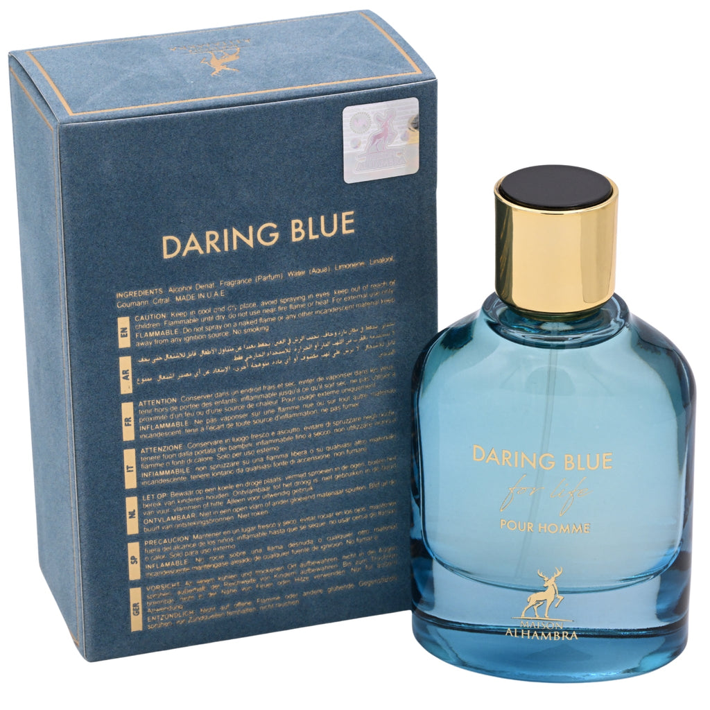 Maison Alhambra Daring Blue For Life Eau de Parfum Spray for Men 3.4 oz (100 ml)