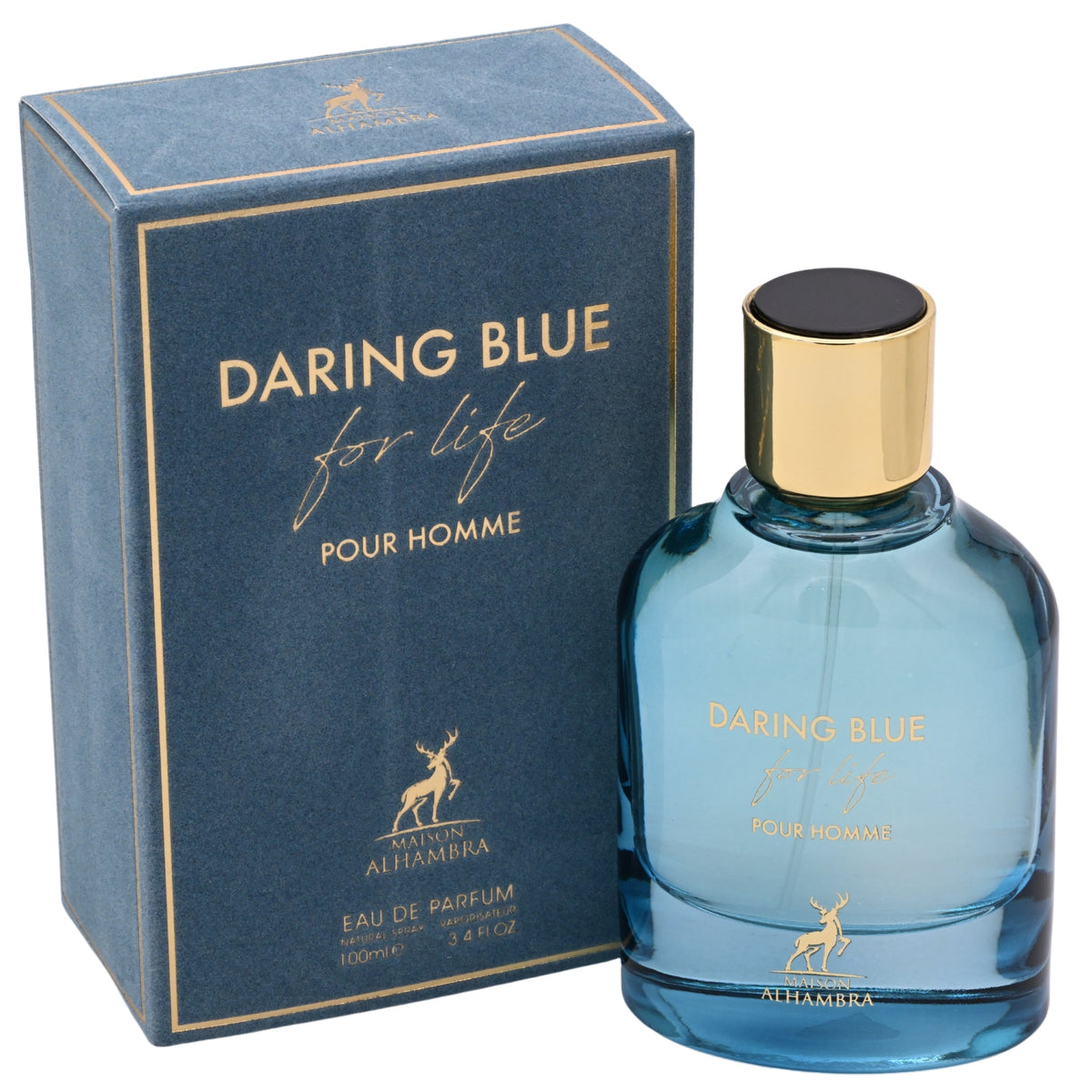 Maison Alhambra Daring Blue For Life Eau de Parfum Spray for Men 3.4 oz (100 ml)