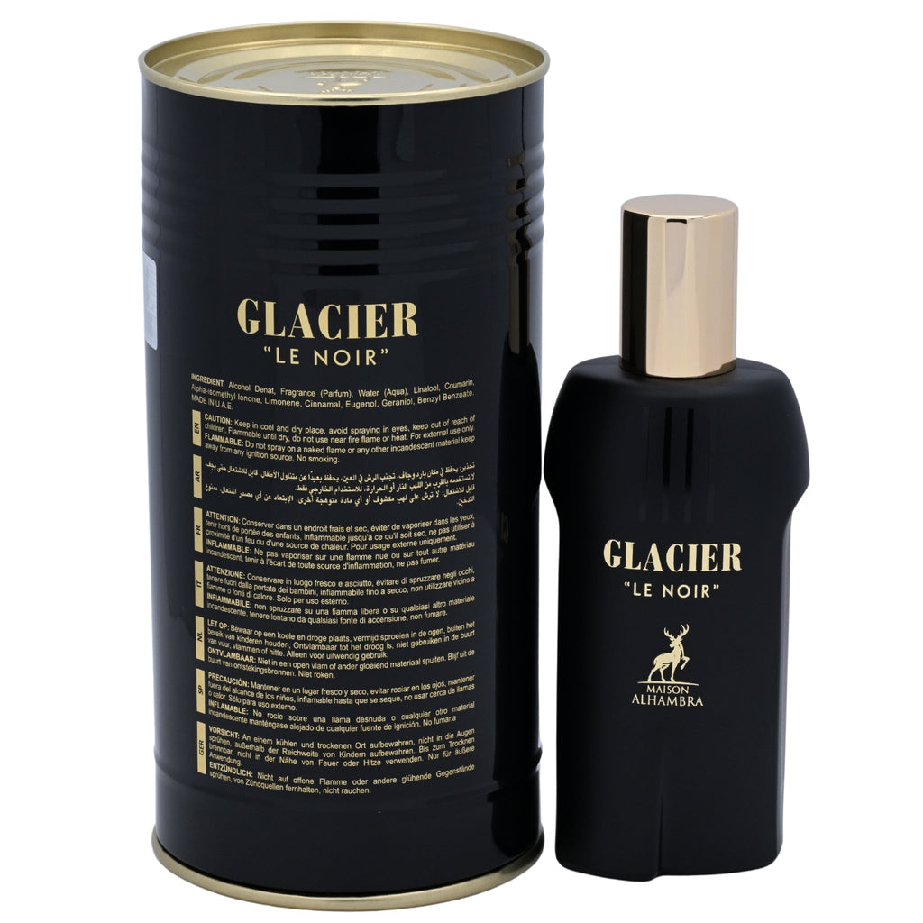 Maison Alhambra Glacier Le Noir Eau de Parfum Spray for Men 3.4 oz (100 ml) New Retail Box
