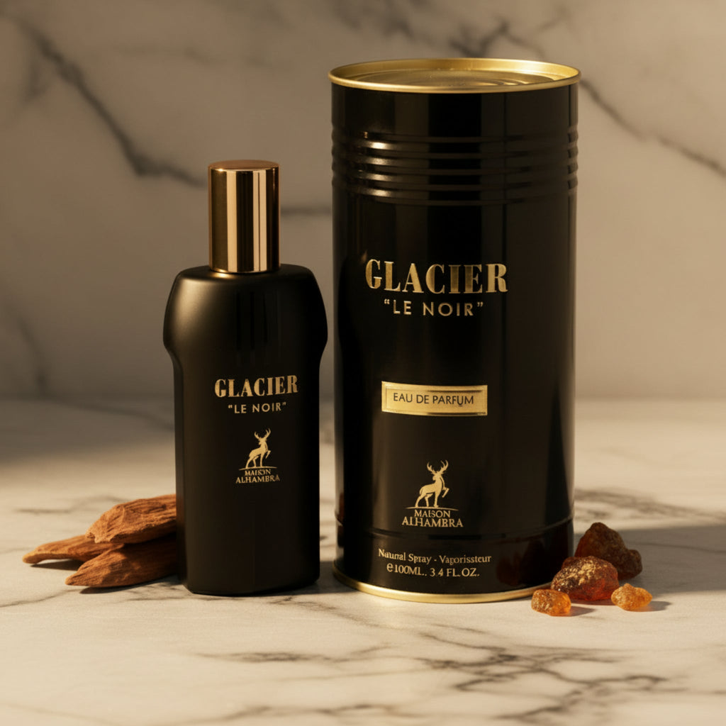Maison Alhambra Glacier Le Noir Eau de Parfum Spray for Men 3.4 oz (100 ml) New Retail Box