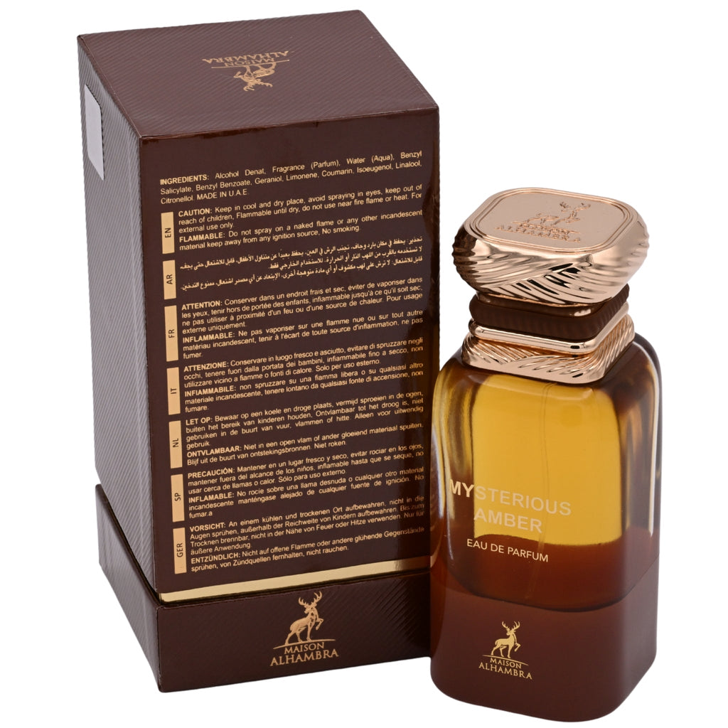 Maison Alhambra Mysterious Amber Eau de Parfum Spray Unisex 2.7 oz (80 ml) New Retail Box