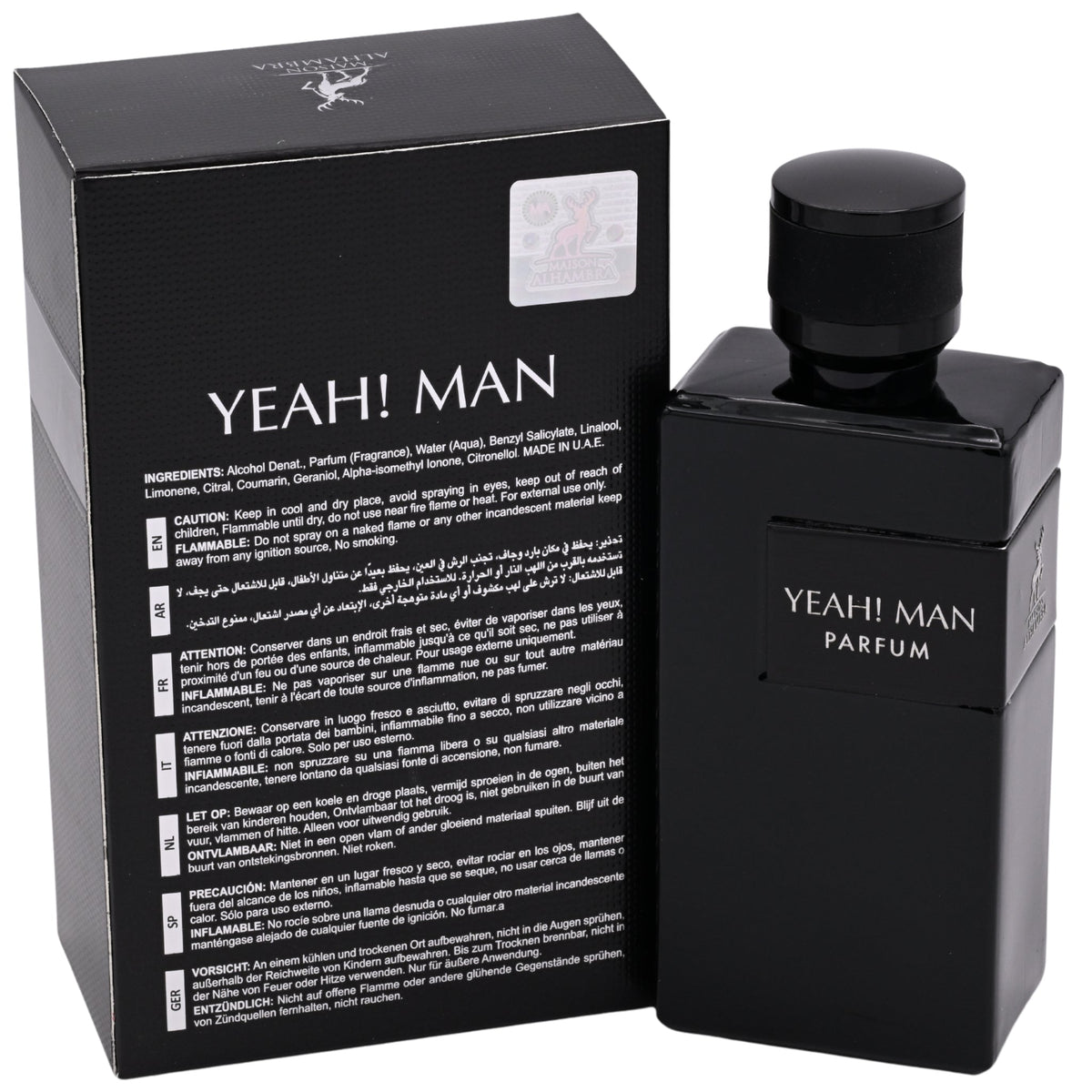 Maison Alhambra Yeah! Man Eau de Parfum Spray for Men 3.4 oz (100 ml)