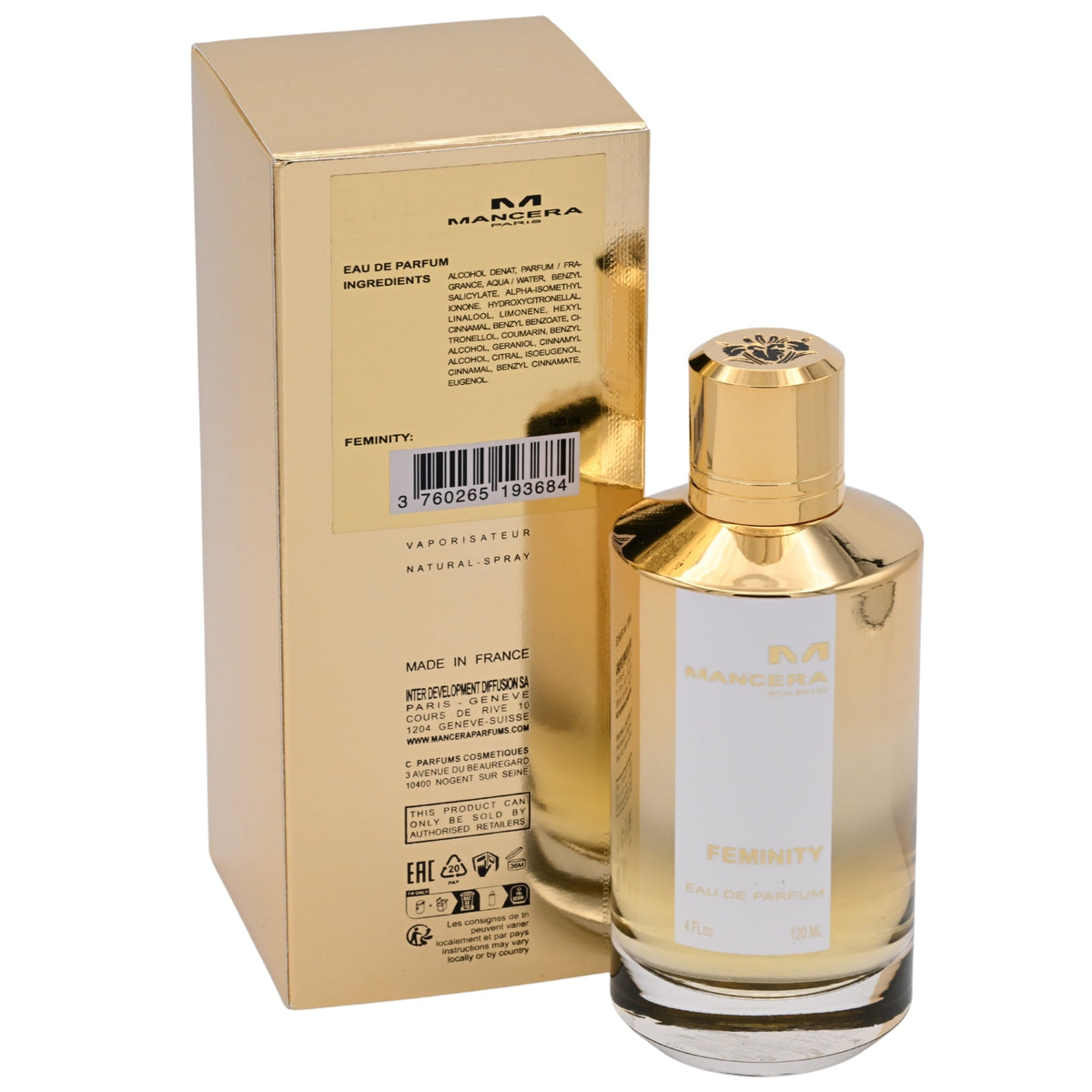 Mancera Feminity Eau de Parfum Spray for Women 4 oz (120 ml)