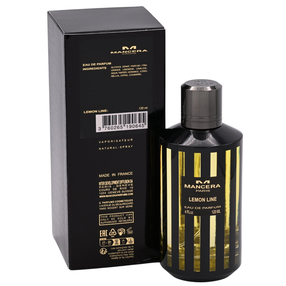 Mancera Lemon Line Eau de Parfum Spray Unisex 4.0 oz (120 ml) New Retail Box