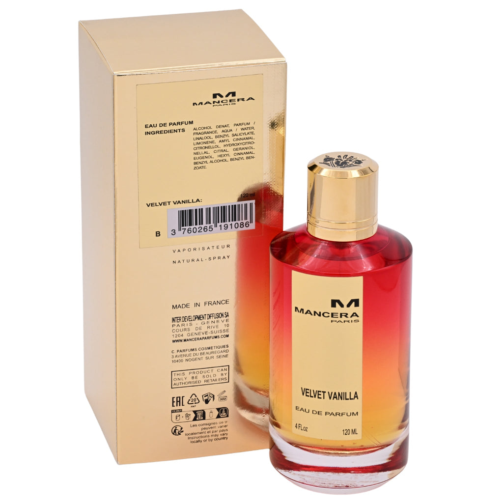 Mancera Velvet Vanilla Eau de Parfum Spray Unisex 4.0 oz (120 ml) by Mancera